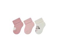 Sterntaler Erstlingssocken 3er Pack Mädchen - Baby Socken Schaf mit Umschlag - wärmende Wollqualität - kuschelige Neugeborenen Söckchen - zartrosa, Gr. 0