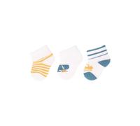 Sterntaler Erstlingssocken 3er Pack Ringel - Socken für Jungen - Babysocken mit Umschlag und Motiven - weiß, 0