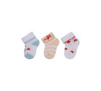 Sterntaler Erstlingssocken 3er Pack Schildkröte - Baby-Erstlingssocken im 3er Pack mit Schildkröte-, Koralle- & Blumen-Motiven, Umschlag, Geschenkverpackung, Weiß