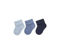 Sterntaler Erstlingssocken 3er Pack uni - Baby Socken mit Innenfrottee und Umschlag - hautsympathische Neugeborenen Socken mit hohem Baumwollanteil - Jungen Strümpfe einfarbig, blau, Größe 0