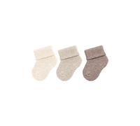 Sterntaler Erstlingssocken 3er Pack uni - Baby Socken mit Innenfrottee und Umschlag - hautsympathische Neugeborenen Socken mit hohem Baumwollanteil - Unisex Strümpfe einfarbig, natur melange, Größe 0