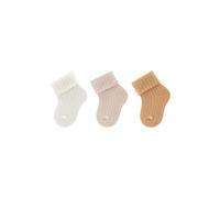 Sterntaler Erstlingssocken 3er Pack uni - Unisex Baby Socken gerippt mit hohem Baumwollanteil - hautsympathische, elastische Strümpfe für Neugeborene, beige, Größe 0