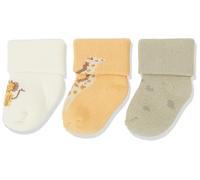 Sterntaler Erstlingssocken 3er Pack Unisex - Baby Socken Safari mit Umschlag und Innenfrottee - hoher Baumwollanteil - weiche Neugeborenen-Söckchen - ecru, Gr. 0