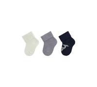 Sterntaler Erstlingssocken 3er Pack Wal - Jungen Baby Socken uni gerippt und Motiv Wal mit hohem Baumwollanteil - hautsympathische, elastische Strümpfe für Neugeborene, helltürkis, 0