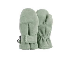 Sterntaler Fäustlinge mit Daumen aus Microfleece Unisex - Baby und Kinder Handschuhe mit Klettverschluss und wärmendem Futter - steingrün, 1