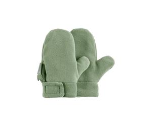Sterntaler Fäustlinge mit Daumen aus Microfleece Unisex - Baby und Kinder Handschuhe mit Klettverschluss und wärmendem Futter - steingrün, 1