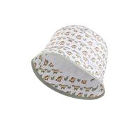 Sterntaler Fischerhut Dinos - Jungen Sonnenhut mit Dino Druck - Baby Bucket Hat mit Futter aus Batist (Bio) - Baby und Kinder Sommerhut, weiß, Größe 43