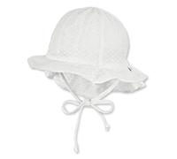 Sterntaler Flapper für Mädchen mit Bindebändchen, Nackenschutz und Spitzen-Stoff, Alter: 2-4 Jahre, Größe: 53, Beige (Ecru)