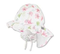 Sterntaler Flapper für Mädchen mit Bindebändern, Nackenschutz und Blumen-/Pflanzen-Motiven, Alter: 6-9 Monate, Größe: 45, Beige