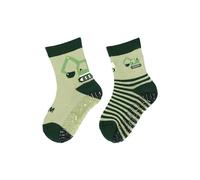 Sterntaler Fli Fli AIR 2er Pack Baufahrzeuge - Fliesen Flitzer für Jungen im Doppelpack - Stoppersocken mit rutschfester Sohle - Fliesensocken mit Motiven - blassgrün, 20