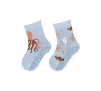 Sterntaler Fli Fli AIR 2er Pack Quallen - Fliesen Flitzer für Jungen im Doppelpack - Stoppersocken mit rutschfester Sohle - Fliesensocken mit Motiven - graublau, 20