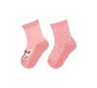 Sterntaler Fli Fli AIR 2er Pack Zebra - Fliesen Flitzer für Mädchen im Doppelpack - Stoppersocken mit rutschfester Sohle - Fliesensocken mit Motiven - mattrosa, 26