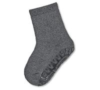 Sterntaler Fli Fli SOFT uni - Unisex Fliesen Flitzer einfarbig - warme Stoppersocken Baby mit Innenfrottee - elastische Baby und Kinder Strümpfe mit Anti-Rutsch-Sohle, anthrazit melange, Größe 26
