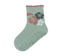 Sterntaler Fli Fli SUN Tukan - Mädchen Fliesen Flitzer mit Motiv - dünne Stoppersocken Baby - hautsympathische Sommer Socken - Baby und Kinder Strümpfe mit Anti-Rutsch-Sohle, eisgrün, Größe 28