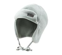 Sterntaler Fliegermütze einfarbig aus weichem Fleece - Jungen Holzfällermütze mit angeschnittenen Ohrenklappen und Bindeband - Kinder Wintermütze, gefüttert mit Microfleece - steingrün, 45