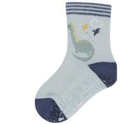 Sterntaler Fliesen Flitzer AIR Jungen - Baby- und Kinder Stoppersocken mit Motiv Dino - trageangenehm mit Frottee im Sohlenbereich - hoher Baumwollanteil - graublau, Gr. 20