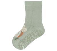 Sterntaler Fliesen Flitzer AIR Mädchen - Frottee im Sohlenbereich - hoher Baumwollanteil - trageangenehme Stoppersocken mit Regenbogen Motiv - Baby- und Kinderstrümpfe - steingrau, Größe 20