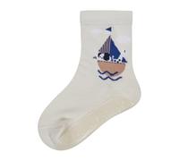 Sterntaler Fliesen Flitzer AIR Schiff - Baby- und Kinder Fliesen Flitzer AIR mit Schiff-Motiv, Innenfrottee, Vollsohle mit Anti-Rutsch-Effekt, Lichtgrau, Unisex, Größe 26