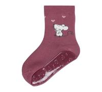 Sterntaler Fliesen Flitzer SOFT Mädchen - Stoppersocken mit Motiv Maus - hoher Baumwollanteil - weich mit Innenfrottee - Baby- und Kinder Haussocken - beerenrosa, Gr. 26