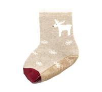 Sterntaler Fliesen Flitzer SOFT UNISEX - Baby- und Kinder Stoppersocken mit Motiv Weihnachten - trageangenehm mit Innenfutter - hoher Baumwollanteil - beige melange, Gr. 22