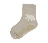 Sterntaler Fliesen Flitzer SOFT Unisex - Stoppersocken mit Motiv Bär - weich mit Innenfrottee - hoher Baumwollanteil - Baby- und Kinder Haussocken rutschfest - sand, Gr. 26