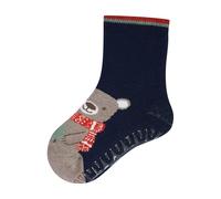 Sterntaler Fliesen Flitzer SOFT Unisex - Stoppersocken Weihnachten mit Motiv Bär - weich mit Innenfrottee - hoher Baumwollanteil - Baby- und Kinder Haussocken rutschfest - marine, Gr. 26
