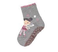 Sterntaler Glitzer Flitzer AIR Fee - Mädchen Fliesen Flitzer - Stoppersocken mit Innenfrottee im Sohlenbereich - Baby und Kinder Strümpfe mit Glitzer Anti-Rutsch-Sohle, silber melange, Größe 18