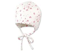 Sterntaler GOTS Beanie Herzen - Baby Mütze aus Singlejersey (Bio) mit Herzchenprint & Bindeband - Erstlingsmütze für Mädchen - GOTS-zertifizierte Babykleidung - Ecru, Gr. 41