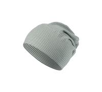 Sterntaler GOTS Beanie Ringel - Babymütze aus Singlejersey (Bio) gestreift - anschmiegsame Unisex Beanie Mütze variabel tragbar - Baby und Kinder Übergangsmütze, steingrün, Größe 43