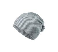 Sterntaler GOTS Beanie Ringel - Erstlingsmütze aus Singlejersey (Bio) gestreift - anschmiegsame Unisex Beanie Mütze variabel tragbar - Baby und Kinder Übergangsmütze, graublau, Größe 35