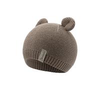 Sterntaler GOTS Strickmütze mit Ohren - Baby Erstlingsmütze aus Baumwolle (Bio) mit 3D Ohren - Unisex Babymütze - lichtbraun, Größe 41