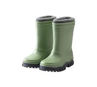 Sterntaler Gummistiefel uni gefüttert - Unisex Kinder Regenstiefel mit herausnehmbarem Innenschuh - warme, wasserdichte Kinderstiefel - Matsch- und Regenschuhe, steingrün, Größe 31