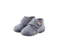 Sterntaler Hausschuhe uni - Unisex Hausschuhe aus Wollfilz - Baby und Kinder Hüttenschuh mit rutschfester Sohle - Kindergarten Pantoffeln mit Klettverschluss, mittelgrau, Größe 24