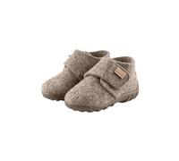 Sterntaler Hausschuhe uni - Unisex Hausschuhe aus Wollfilz - Baby und Kinder Hüttenschuh mit rutschfester Sohle - Kindergarten Pantoffeln mit Klettverschluss, braun, Größe 22