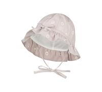 Sterntaler Hut Gänseblümchen - Sonnenhut aus Baumwolle mit Gänseblümchen-Print, gefüttert mit Bio-Baumwoll-Batist, Bindeband, Größenregulierung - Lichtgrau, Größe 47