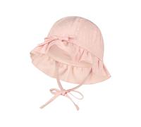 Sterntaler Hut kleine Herzen - Sonnenhut aus Viskose-Mischgewebe mit Herzchen-Print, gefüttert mit Bio-Baumwoll-Batist, Bindeband, Größenregulierung, UV-Schutz 30 - Zartrosa, Größe 41