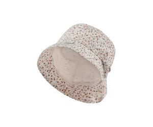 Sterntaler Hut Millefleurs - Mädchen Sommer Hut mit kleinem Blütenmuster - UV-Schutz 50+ Sonnen Hut mit Futter aus Batist (Bio) - Fischerhut - Baby und Kinder Sommer Mütze, Ecru, Größe 51