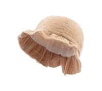 Sterntaler Hut Punkte - Mädchen Sommer Hut aus Musselin - UV-Schutz 50+ Sonnen Hut mit Futter aus Batist (Bio) - Fischerhut - Baby und Kinder Sommer Mütze, beige, Größe 47