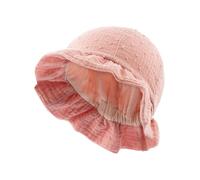 Sterntaler Hut Punkte - Mädchen Sommer Hut aus Musselin - UV-Schutz 30 Sonnen Hut mit Futter aus Batist (Bio) - Fischerhut - Baby und Kinder Sommer Mütze, mattrosa Größe 47