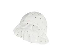 Sterntaler Hut Punkte - Sonnenhut aus weichem Musselin mit Punktedruck, gefüttert mit Bio-Baumwoll-Batist, mit Gummizug, atmungsaktiv und pflegeleicht - Weiß, Größe 43