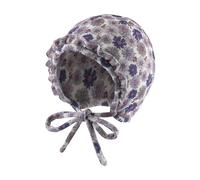 Sterntaler Inka Mütze mit Blumen Druck und Kleiner Rüsche - Mädchen Babymütze aus Mischgewebe mit angeschnittenen Ohrenklappen und Bindeband - Häubchen, gefüttert mit Baumwollfleece - blasslila, 41