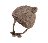 Sterntaler Inkamütze aus Teddy mit Öhrchen, Ohrenklappen und Bindeband - gefüttert mit Baumwollfleece - Jungen - weich und warm - Mütze für Baby und Kinder, braun, Größe 47