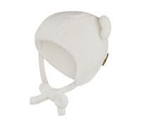 Inkamütze mit Bindeband aus Teddyflausch Kinder Sterntaler wollweiß Gr. 39 cm