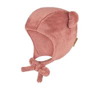 Sterntaler Inkamütze aus Teddyflausch - süße Mädchen Babymütze mit Ohren und Bindebänder - gefüttert mit Baumwollfleece - warme Mütze in Rosenholz, Größe 51