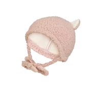 Sterntaler Inkamütze aus Teddystoff mit Flauschiger Rückseite - süße Mädchen Babymütze mit 3D Ohren, angeschnittenen Ohrenklappen und Bindebänder - warme Wintermütze - zartrosa, Größe 47