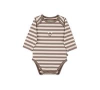 Sterntaler Jungen Body GOTS Langarm Wickelbody Emmi - Geringelter Jersey Mit Esel Stickerei - Braun, 50