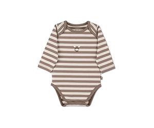 Sterntaler Jungen Body GOTS Langarm Wickelbody Emmi - Geringelter Jersey Mit Esel Stickerei - Braun, 50