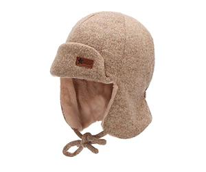 Sterntaler Jungen Fliegermütze - Teddy Mütze mit Ohrenklappen und Bindeband - Beige, 47
