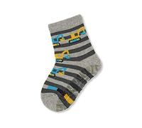 Sterntaler Jungen Fliesen Flitzer SUN Söckchen, Bagger-Motive, Alter: 6-12 Monate, Größe: 17/18, Hellgrau