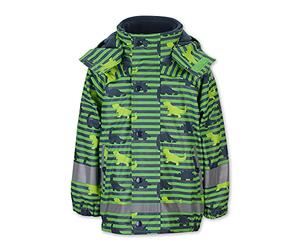 Sterntaler Jungen Regenjacke Dino mit Innenjacke Regenjacke, Grün, 80